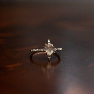 Lilith Labradorite Ring, Gemstone Rings, Dainty Stackable Gold Ring